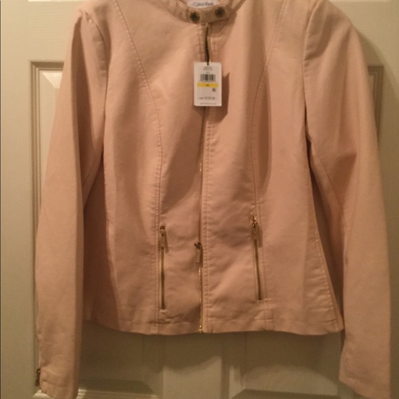 calvin klein band collar moto jacket